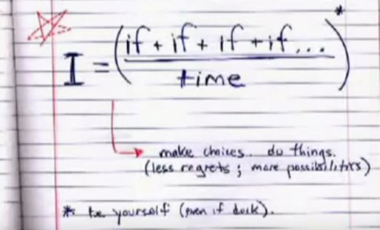 if i decision formula jotted on notebook