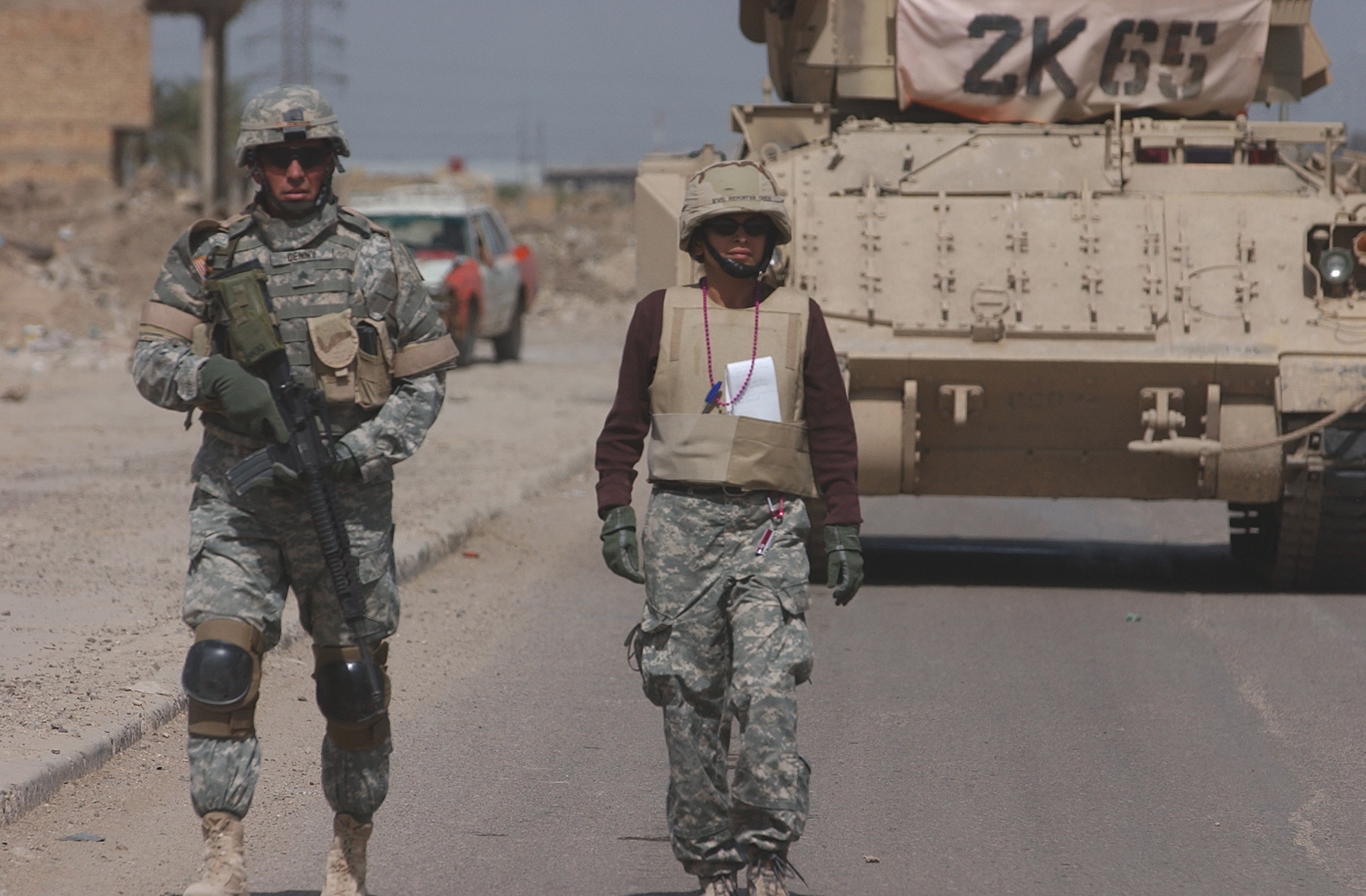 Denny and me in southwest Baghdad. March 2006. Curtis Compton took this photo.